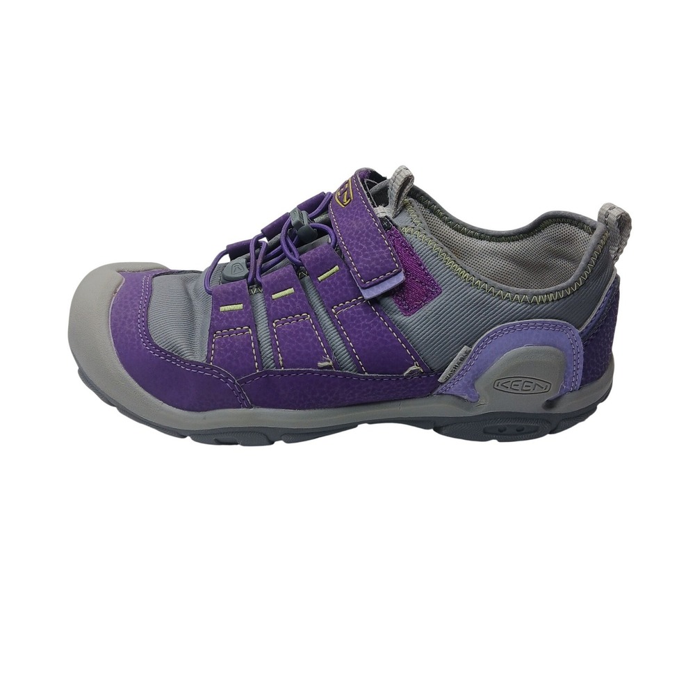 Keen Chandler CNX Sneakers Kids Size 4Y Purple Grey Bungee Hook-Loop 1025882